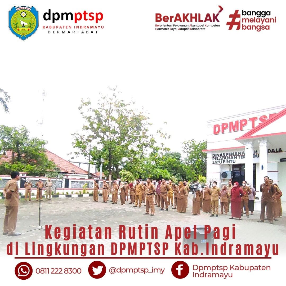 Apel pagi yang rutin dilakukan setiap Senin di Dinas PMPTSP Kabupaten Indramayu.