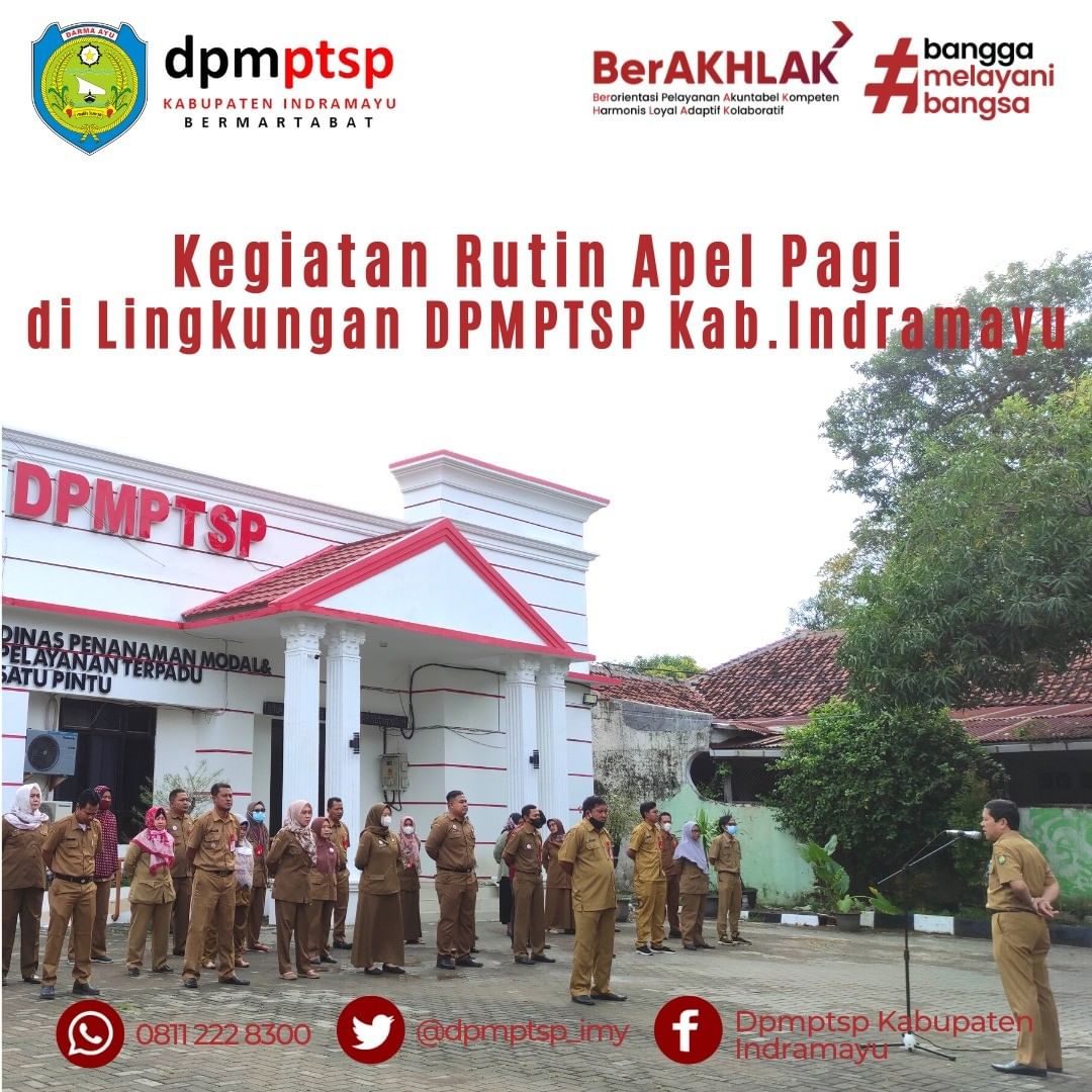 Apel Pagi mengawali Tahun 2023 di DPMPTSP Kabupaten Indramayu.